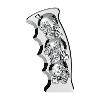 Thread-On Skulls Pistol Grip Gearshift Knob - Chrome
