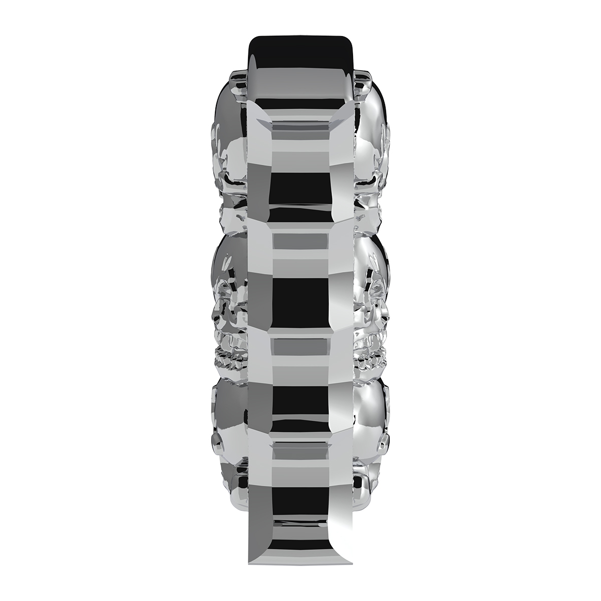 Thread-On Skulls Pistol Grip Gearshift Knob - Chrome
