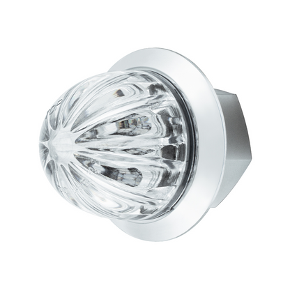2 LED Dual Function 1-1/8" Watermelon Clearance/Marker Light - White LED/Clear Lens
