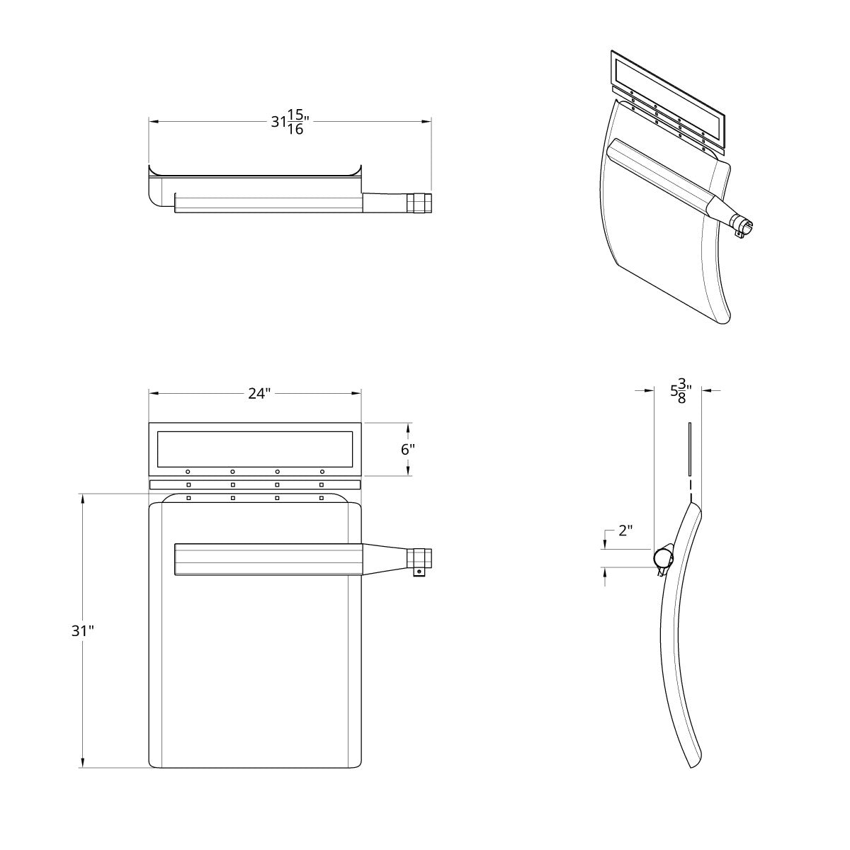 24" x 31" Stainless Quarter Fender Set - Triangle Bracket