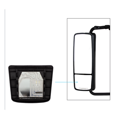 Auxiliary Convex Mirror For 2004-2012 Volvo VNL - Heated