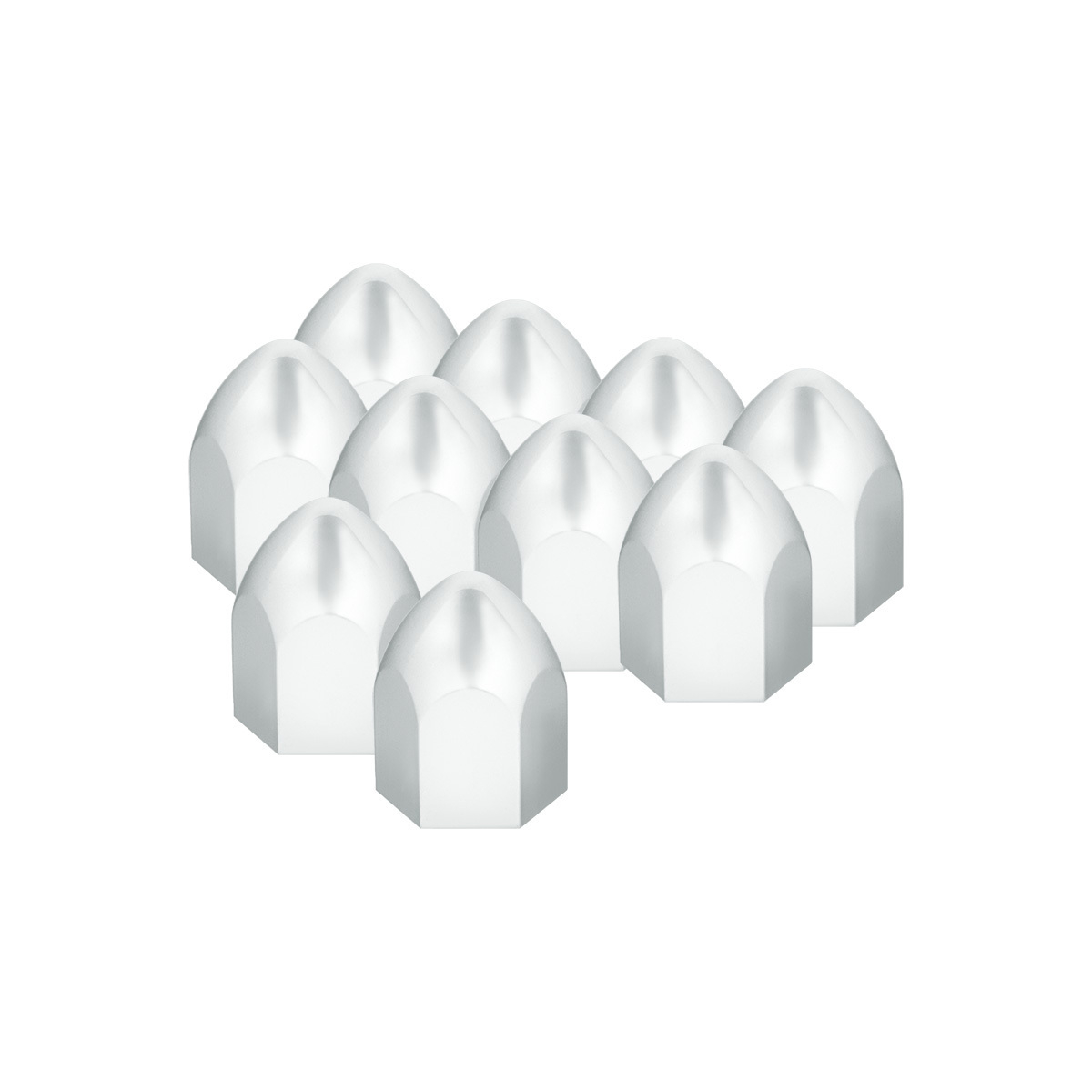 1" x 1 5/8" Chrome Plastic Bullet Nut Cover - Push-On (10 Pack)