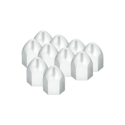 1" x 1 5/8" Chrome Plastic Bullet Nut Cover - Push-On (10 Pack)