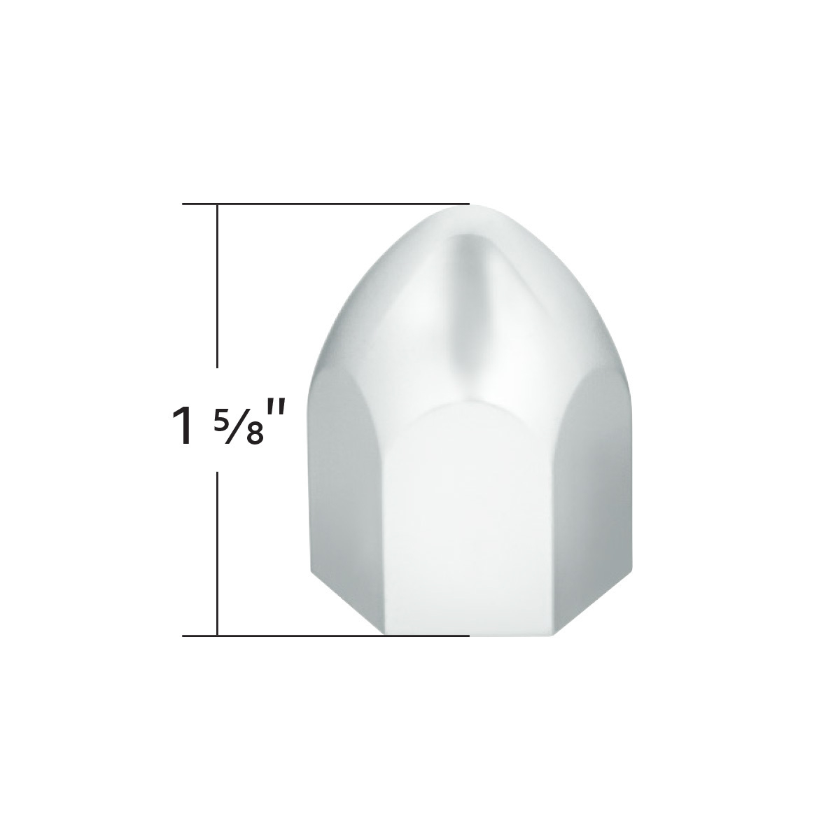 1" x 1 5/8" Chrome Plastic Bullet Nut Cover - Push-On (10 Pack)