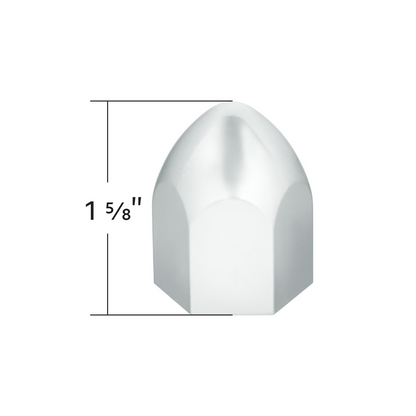 1" x 1 5/8" Chrome Plastic Bullet Nut Cover - Push-On (10 Pack)