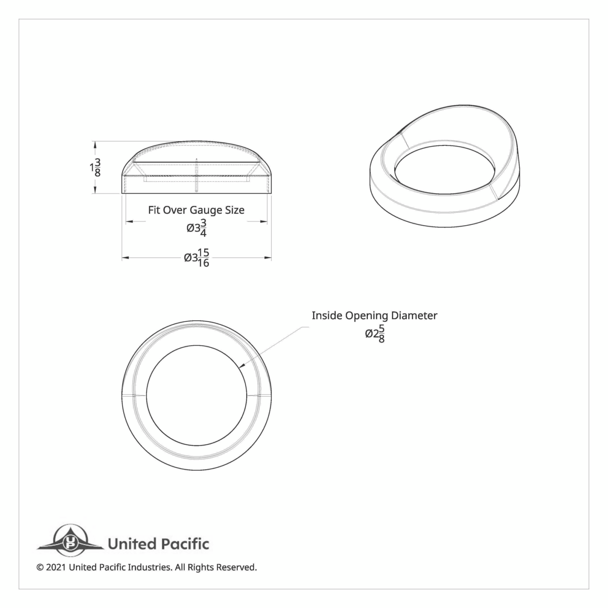 Speed/Tachometer Gauge Cover With Visor For Freightliner/Peterbilt Trucks