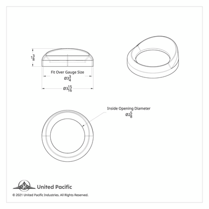 Speed/Tachometer Gauge Cover With Visor For Freightliner/Peterbilt Trucks