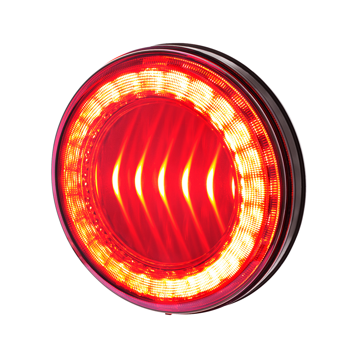 30 LED 4" Round Lumos Light I-Series (Stop, Turn & Tail) - Red LED/Red Lens