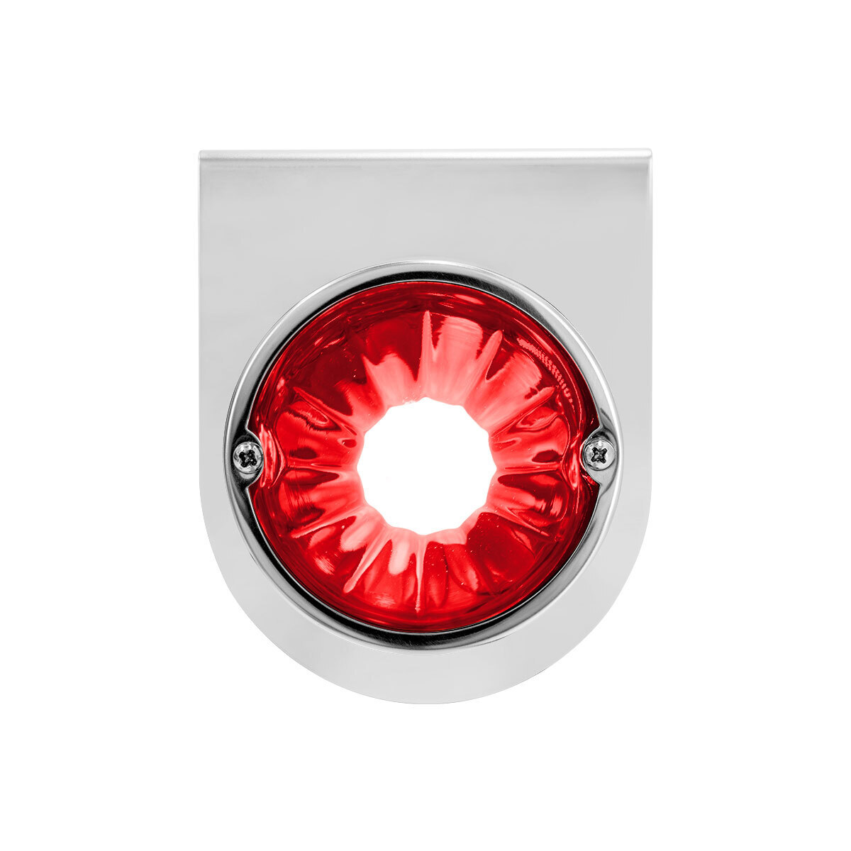 Dual Function Glass Watermelon Light With Stainless Steel Light Bracket Kit With LED Bulb-Red LED/Red Lens