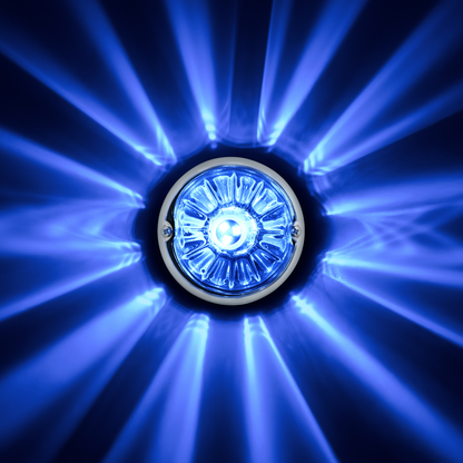 UltraBurst Glass Watermelon Flush Mount Kit With 18 LED Bulb-Blue LED/Clear Lens