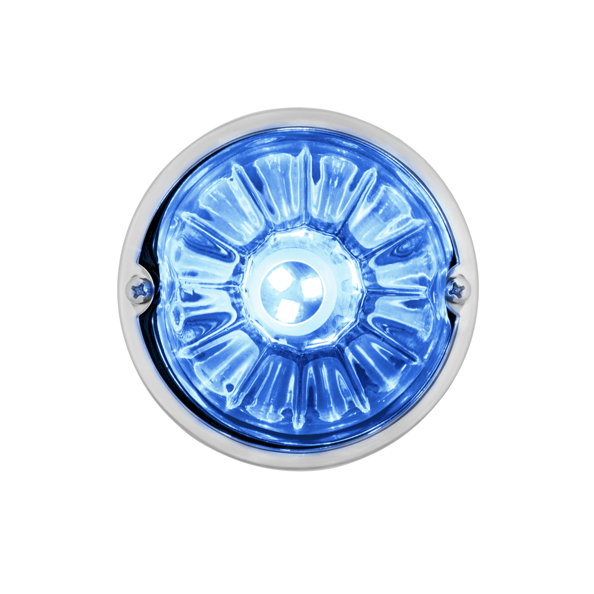 UltraBurst Glass Watermelon Flush Mount Kit With 18 LED Bulb-Blue LED/Clear Lens