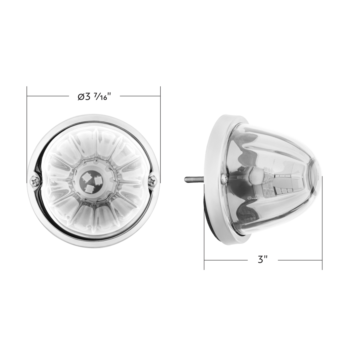 UltraBurst Glass Watermelon Flush Mount Kit With 18 LED Bulb-Blue LED/Clear Lens