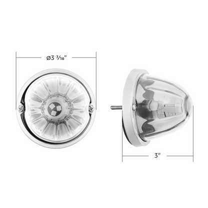 UltraBurst Glass Watermelon Flush Mount Kit With 18 LED Bulb-Blue LED/Clear Lens