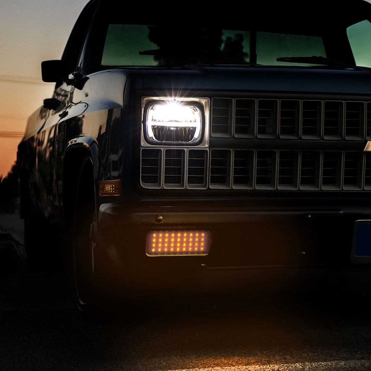 36 LED Sequential Parking Light For 1981-1982 Chevrolet & GMC Truck-Amber LED/Clear Lens L/H