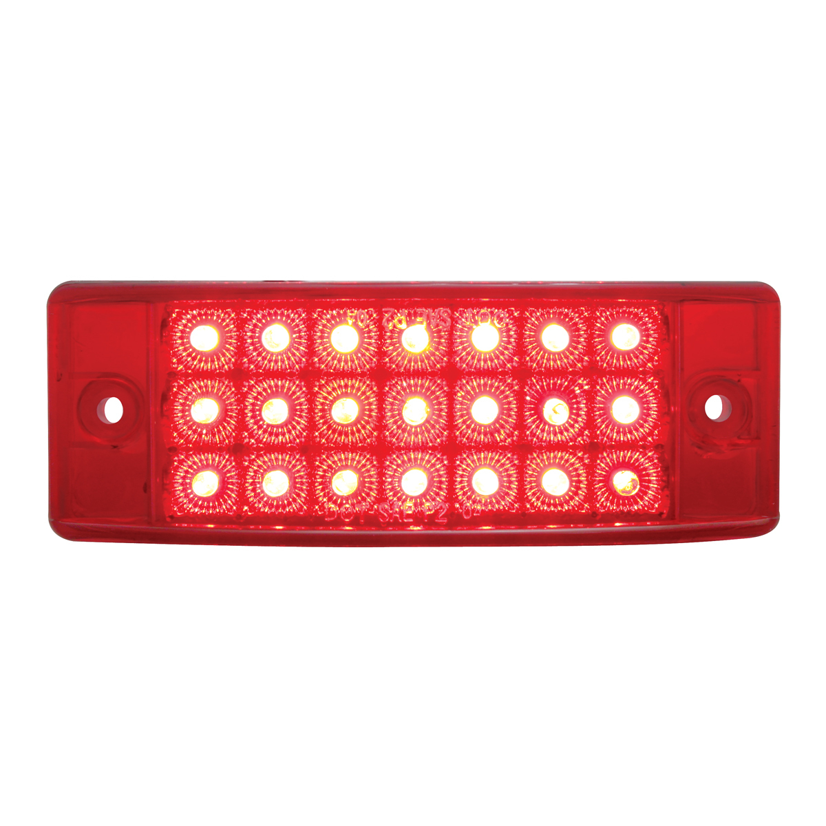 21 LED Reflector Rectangular Light (Clearance/Marker) - Red LED/Red Lens