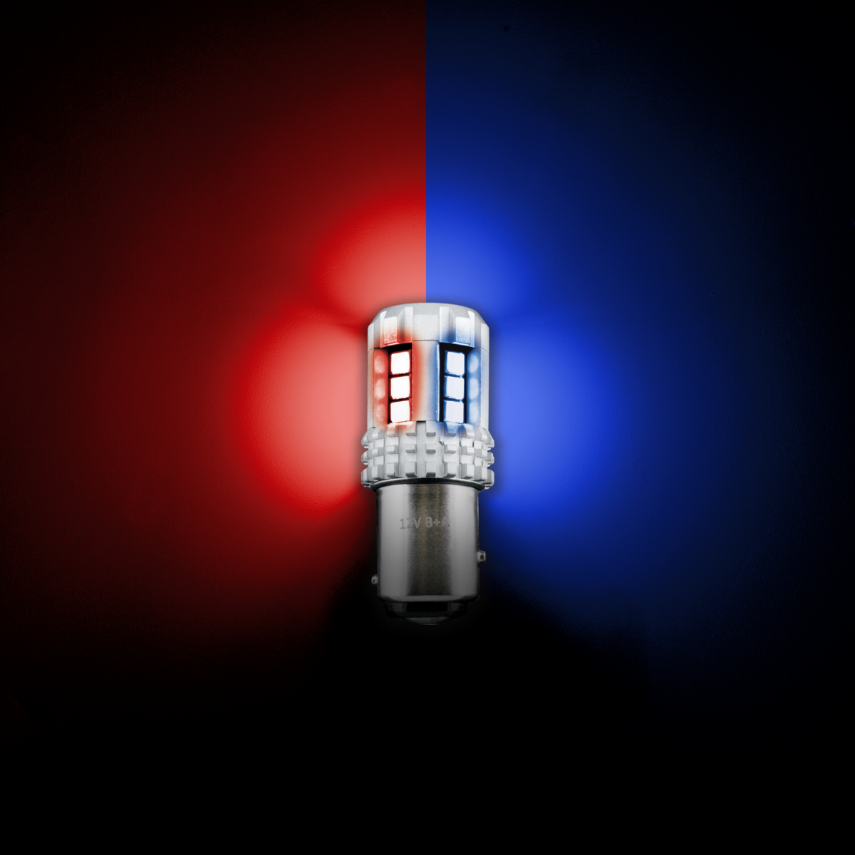 360-Degree Double Fury High Power 18 LED 1157 Bulb-Red & Blue LED