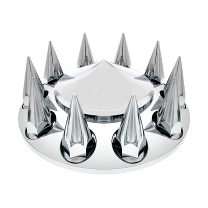 Pointed Front Axle Cover With 33mm Spike Thread-On Nut Covers - Chrome