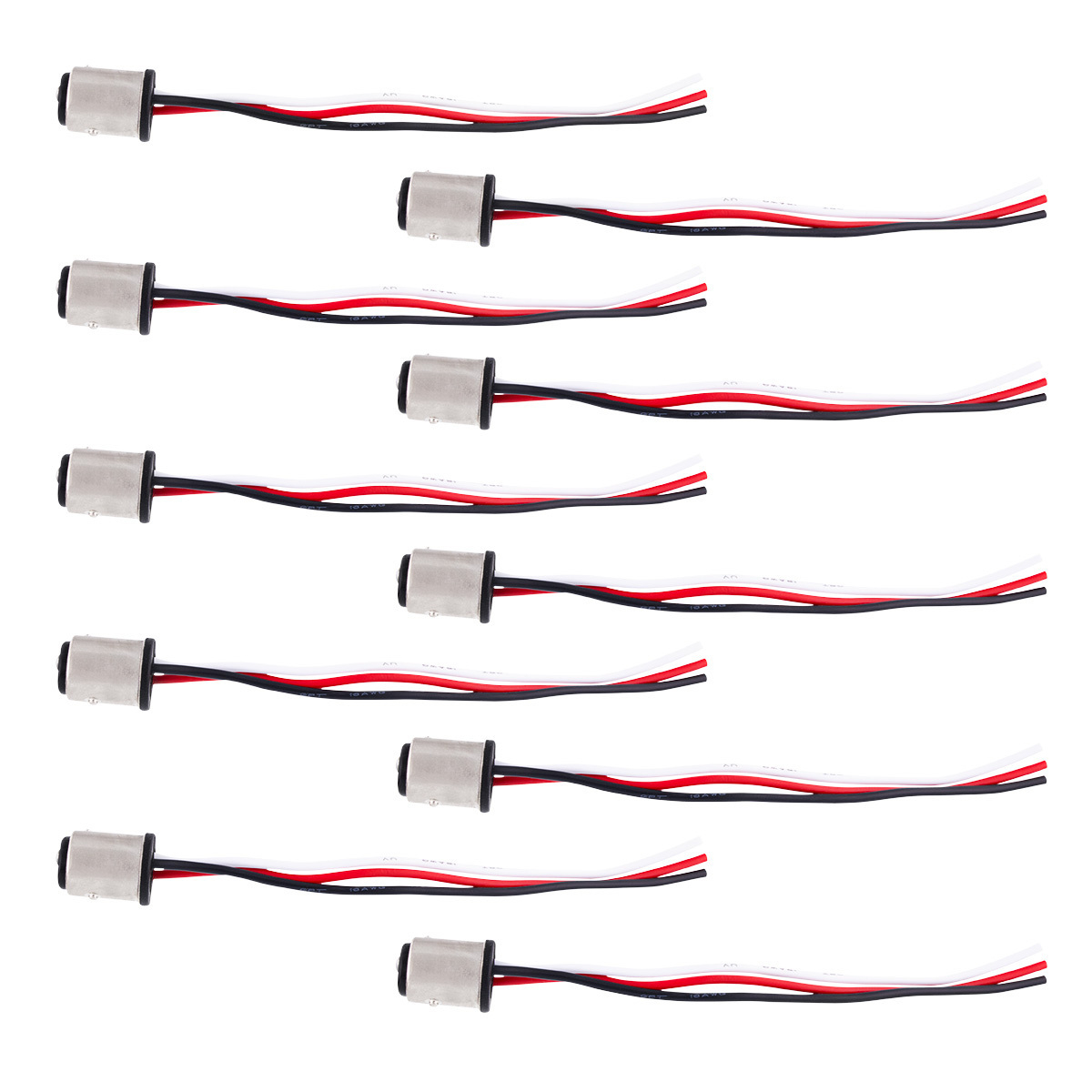 1157 Double Contact Stlye 3-Wire Tail Light Socket Adapter (10 Pcs)