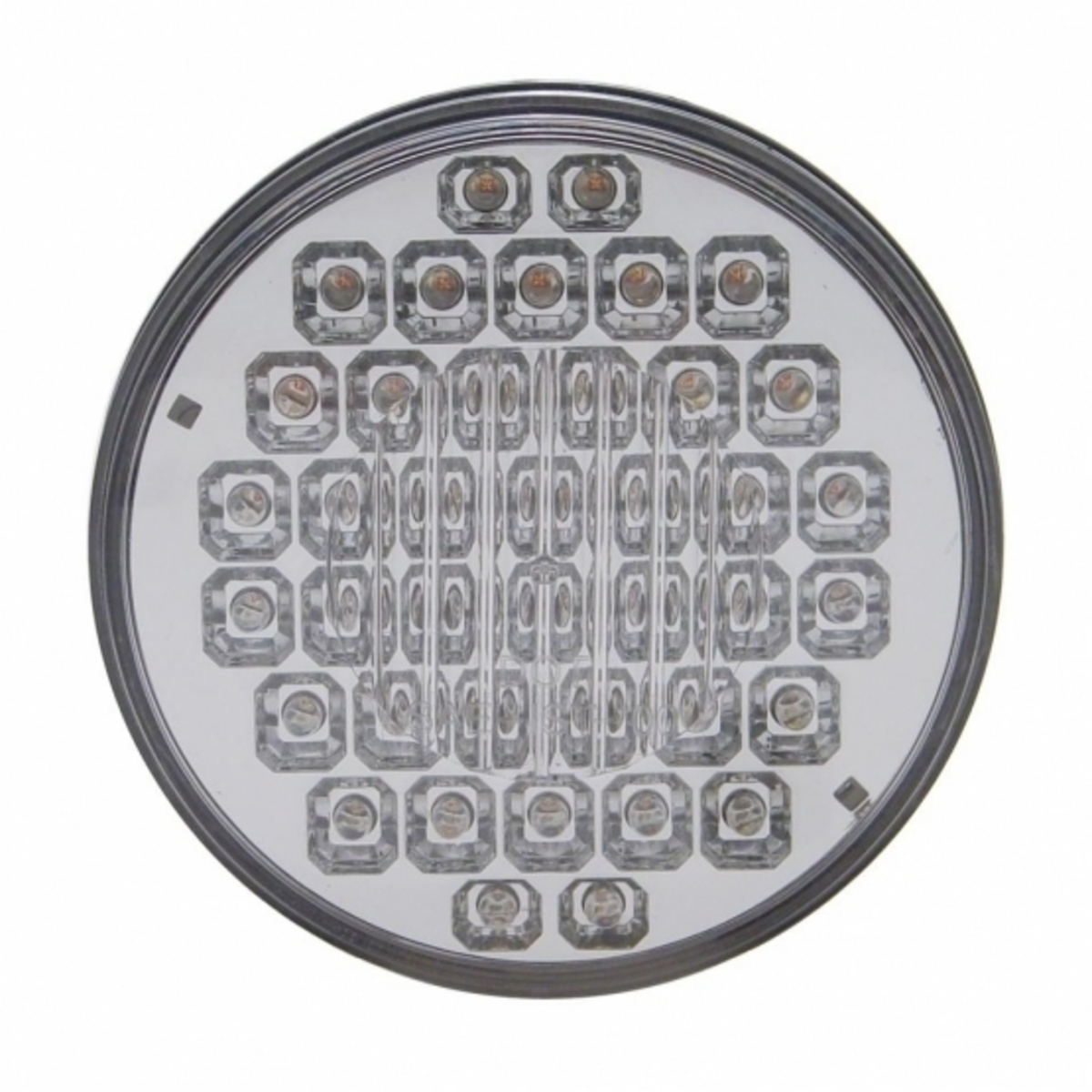 40 LED 4" Round Light (Stop, Turn & Tail) - Red LED/Clear Lens