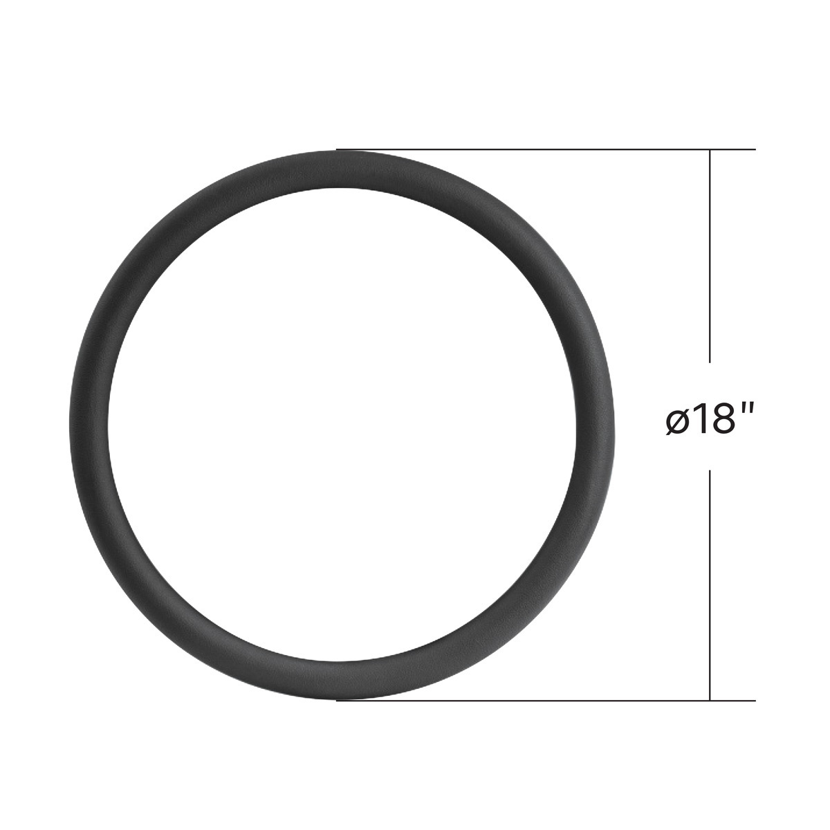 18" Black Leather Replacement Rim For United Pacific Leather Rim Steering Wheels
