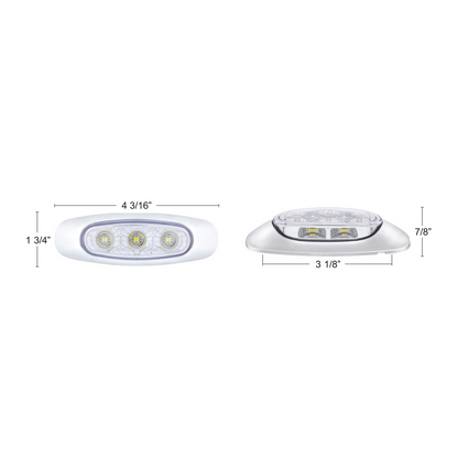 5 LED Reflector Auxiliary/Utility Light With Side Ditch Light -White LED/Clear Lens (Bulk)