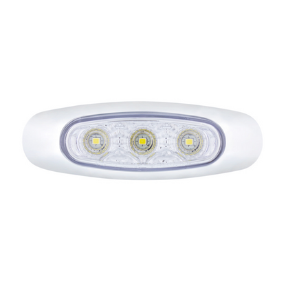 5 LED Reflector Auxiliary/Utility Light With Side Ditch Light -White LED/Clear Lens (Bulk)