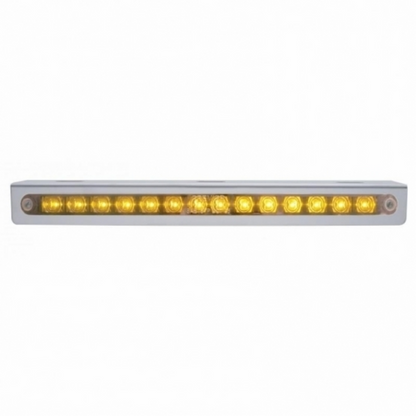 12-3/4" Stainless Light Bracket With 14 LED 12" Light Bar - Amber LED/Chrome Lens