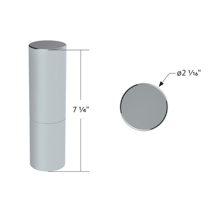 33mm X 7-1/4" Chrome Plastic Tall Cylinder Nut Cover - Thread-On (Bulk)