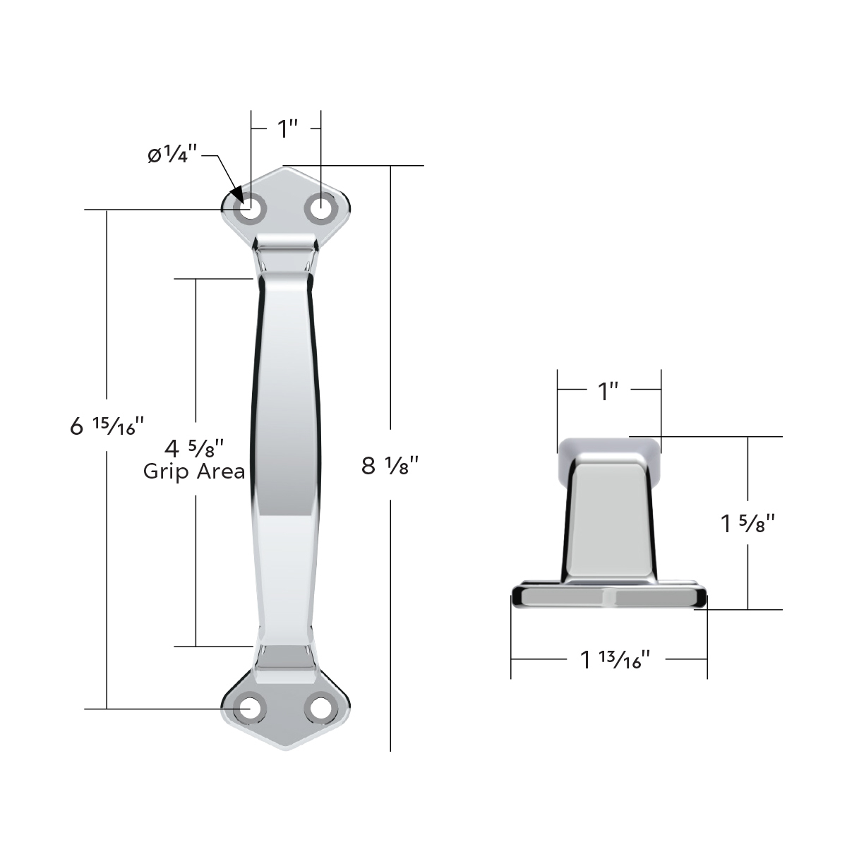 Chrome Grab Handle Only