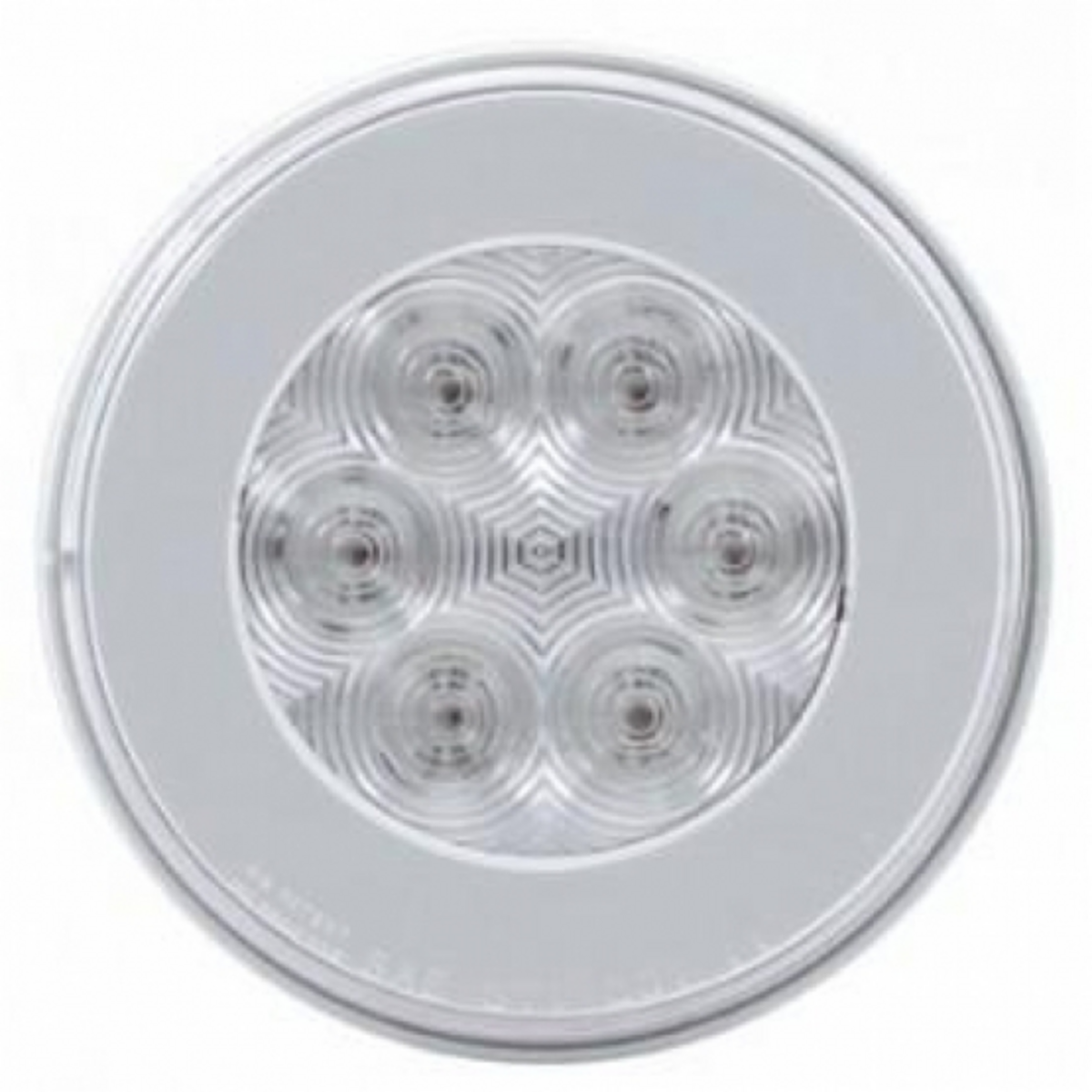 3-3/4" Bolt Pattern CR Spring Loaded Rear Bar W/6X 21 Red LED 4" GloLight & Grommet - Clear Lens (Pair)