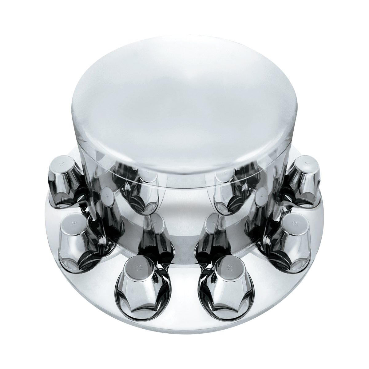 Dome Axle Cover Combo Kit With 33mm Standard Thread-On Nut Covers & Nut Cover Tool - Chrome