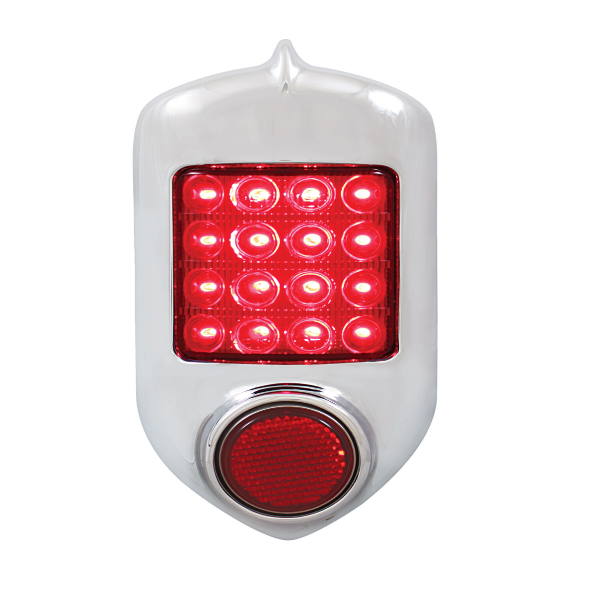 16 LED Tail Light Assembly With Chrome Housing For 1951-52 Chevy Passenger Car