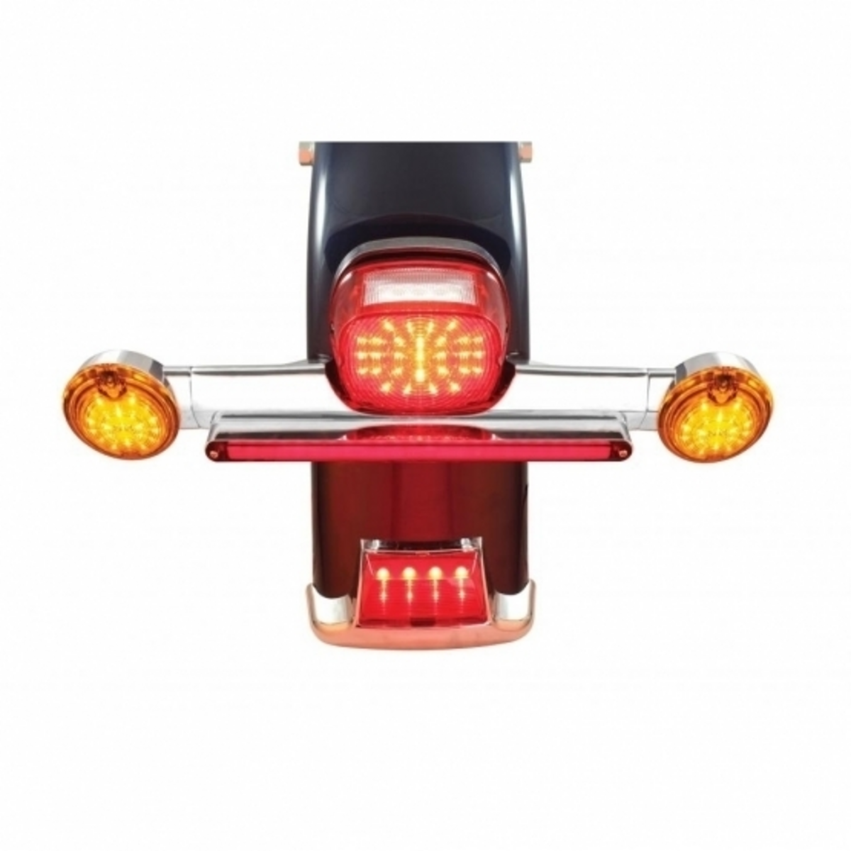 Motorcycle Rear Signal Light Bar With 24 LED 12" GloLight Bar - Red LED/Red Lens