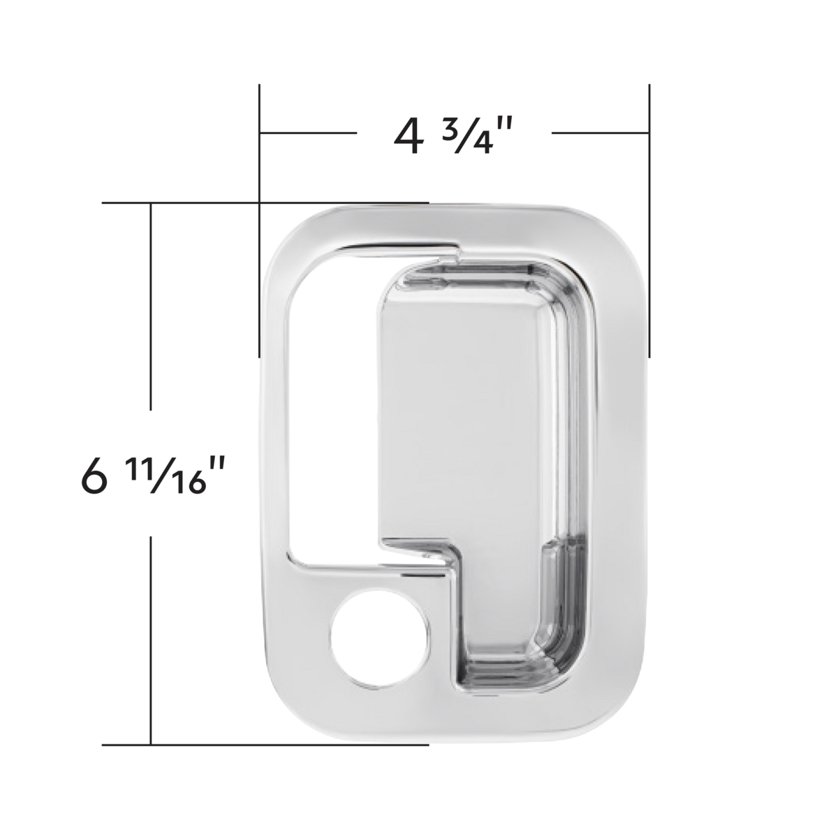 Chrome Exterior Door Handle Cover For 2003+ Kenworth & 2004+ Peterbilt Trucks- Pair (Driver & Passenger)