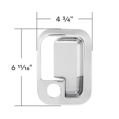 Chrome Exterior Door Handle Cover For 2003+ Kenworth & 2004+ Peterbilt Trucks- Pair (Driver & Passenger)