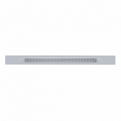 Chrome Top Mud Flap Plate With 23 LED 17" Reflector Light Bar - Red LED/Clear Lens (Each)