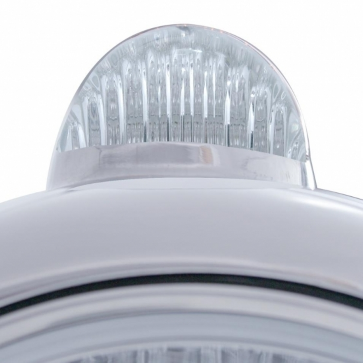 Stainless Steel Guide 682-C Style Headlight Crystal H4 & LED Signal - Clear Lens