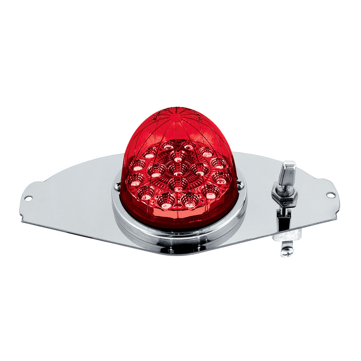 304 SS Above Door Dome Light Kit W/ 17 LED Double Fury Watermelon For 2008-2017 FL Cascadia-Red & White LED