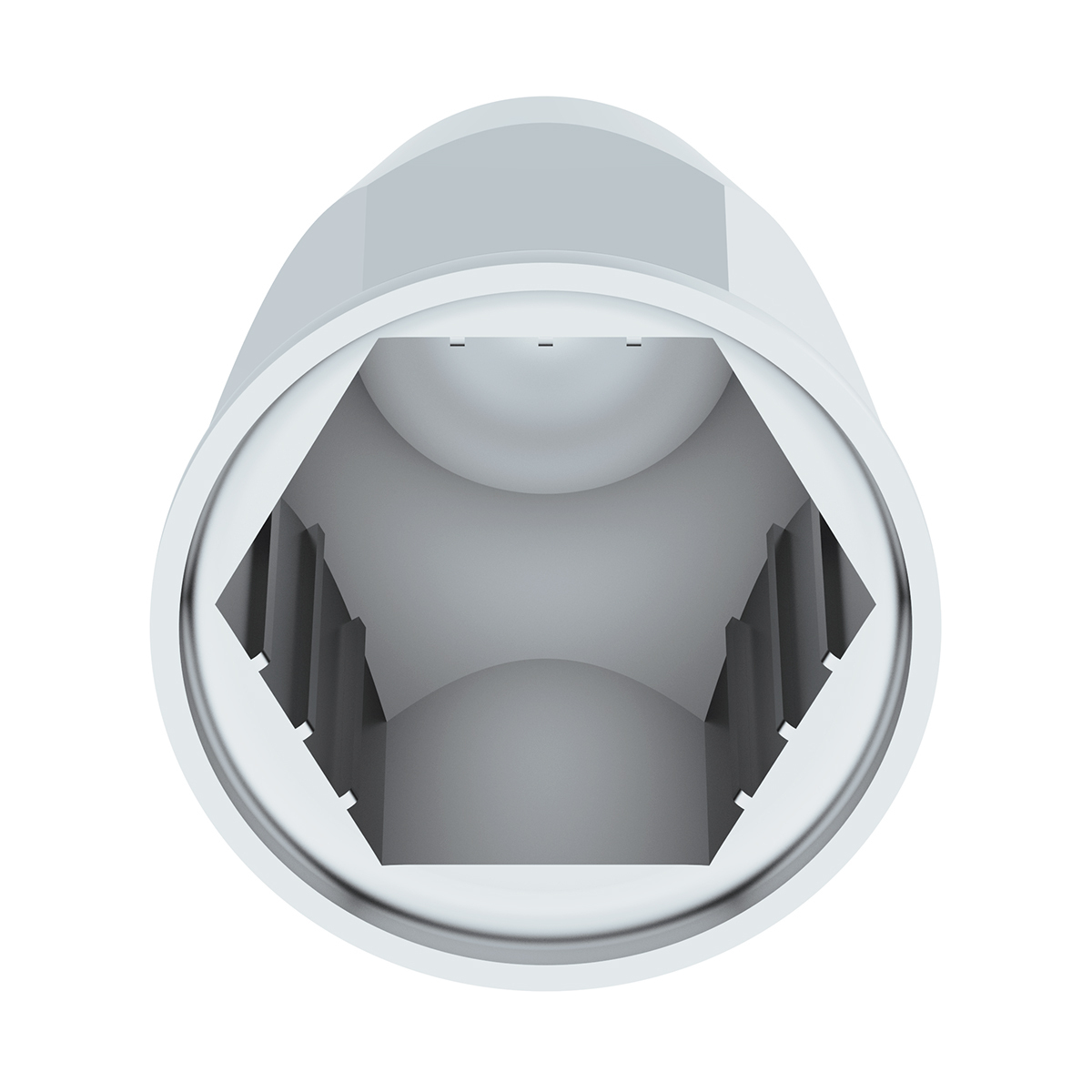 1-1/2" X 2-3/4" Chrome Plastic Slotted Bullet Nut Cover With Flange - Push-On (Bulk)