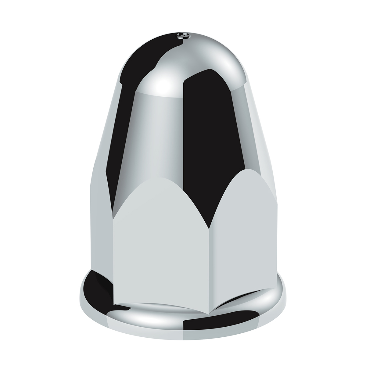 1-1/2" X 2-3/4" Chrome Plastic Slotted Bullet Nut Cover With Flange - Push-On (Bulk)