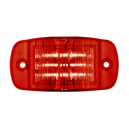 8 LED Rectangular Clearance/Marker Light - Red LED/Red Lens (Bulk)