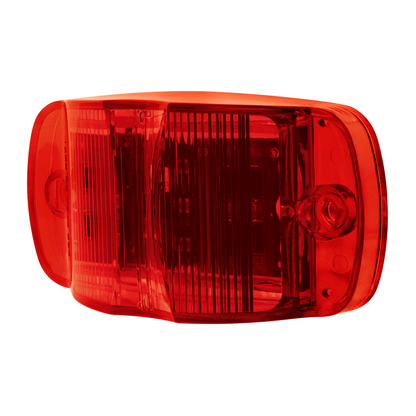 8 LED Rectangular Clearance/Marker Light - Red LED/Red Lens (Bulk)
