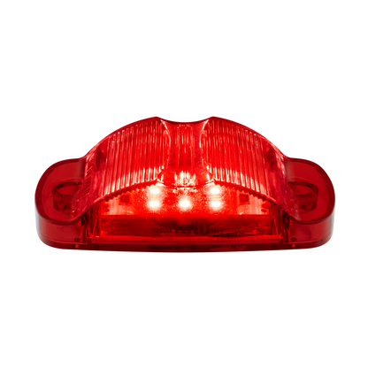 8 LED Rectangular Clearance/Marker Light - Red LED/Red Lens (Bulk)