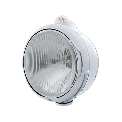 Chrome Guide 682-C Headlight H4 & Dual Mode LED Signal - Clear Lens