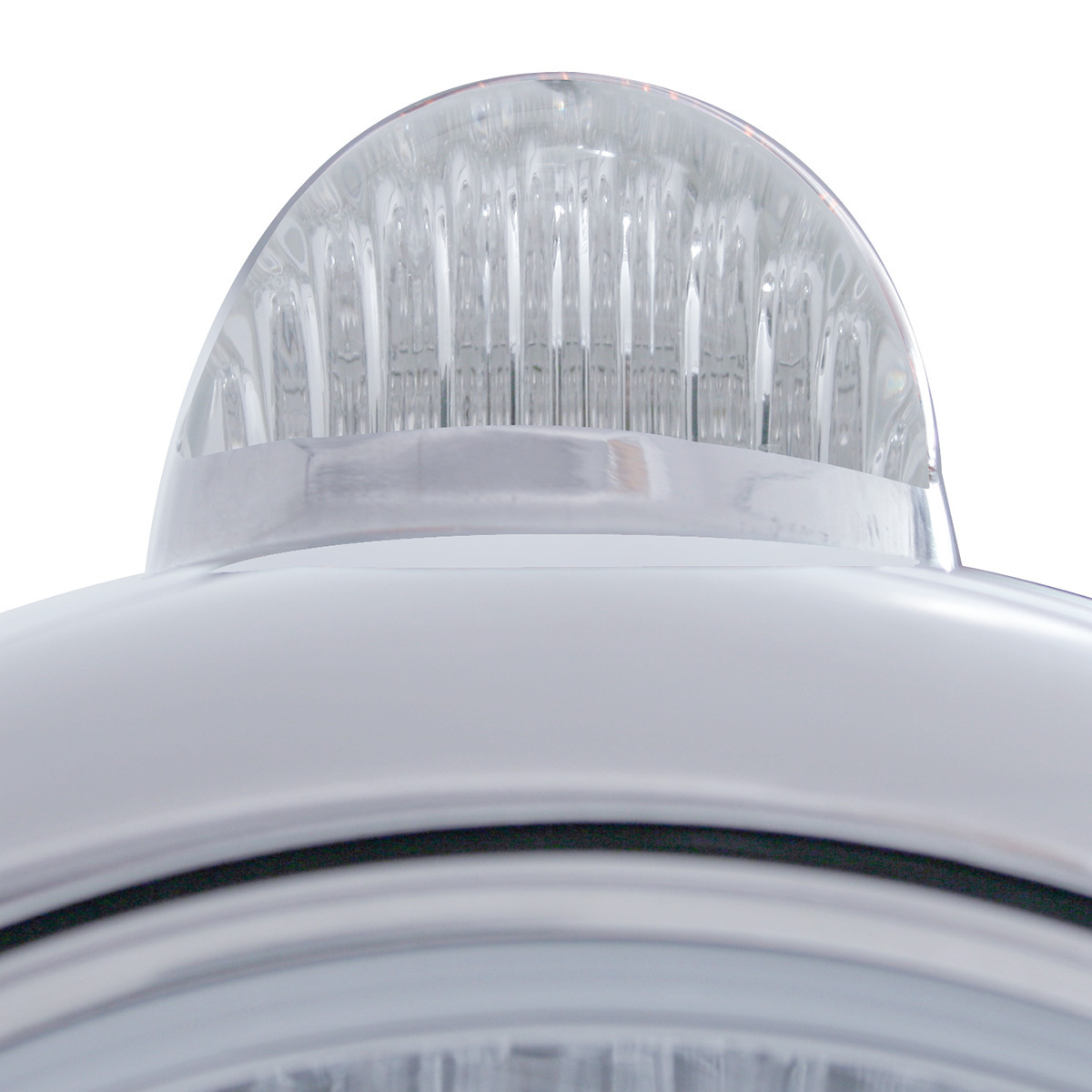 Chrome Guide 682-C Headlight H4 & Dual Mode LED Signal - Clear Lens