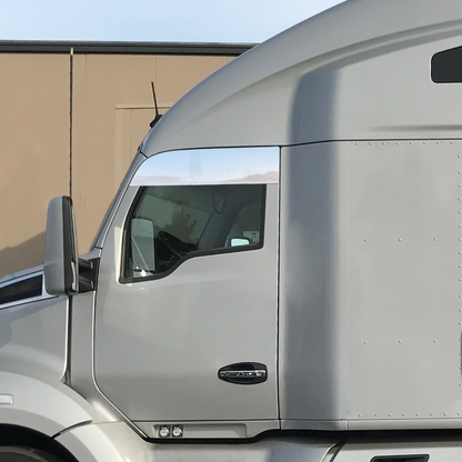304 Stainless Steel 8" Chop Top Window Trim For Kenworth T680/T880 Trucks (Pair)