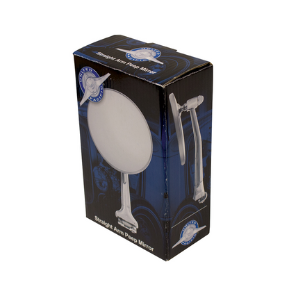 4" Stainless Steel Peep Mirror With Chrome Straight Arm And Convex Mirror Glass