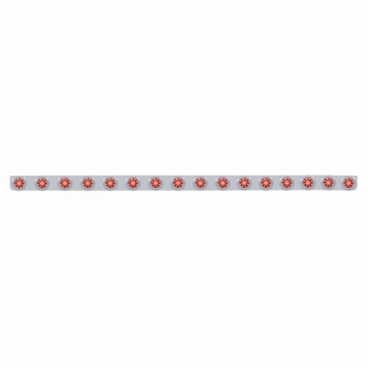 79-1/2" SS Bumper Light Bracket With 16X 9 LED 2" Beehive Lights & Bezels -Red LED & Lens