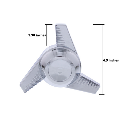 Chrome Plastic 3 Bar Left Swing Hubcap Spinner Only