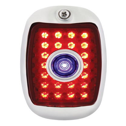 23 LED Tail Light Assembly With SS Housing & Blue Dot For 1940-53 Chevy & GMC Truck - R/H